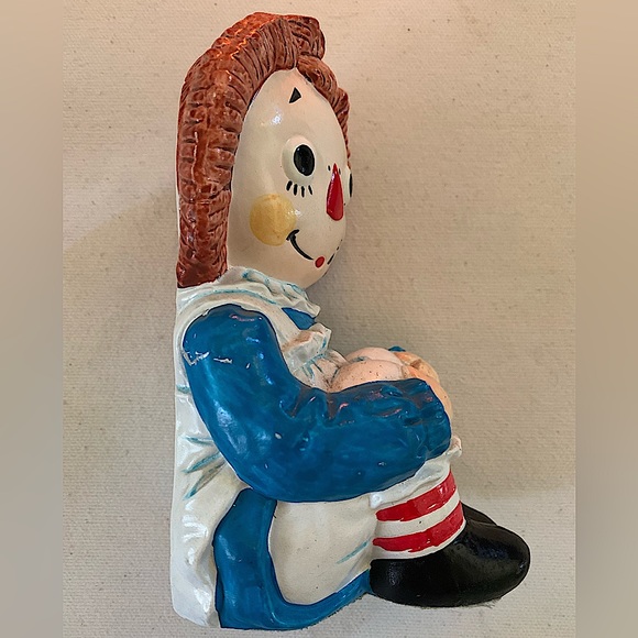 Vintage Raggedy Ann and Andy Chalk-ware Bookends Collectible - Picture 12 of 16